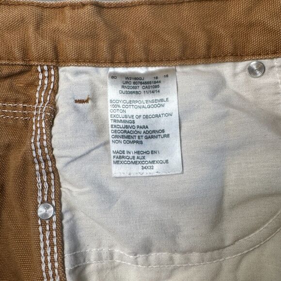 Dickies Relaxed Fit Sanded Duck Carpenter Pants Men's 34x32 DU336 Brown Cotton - Picture 6 of 12